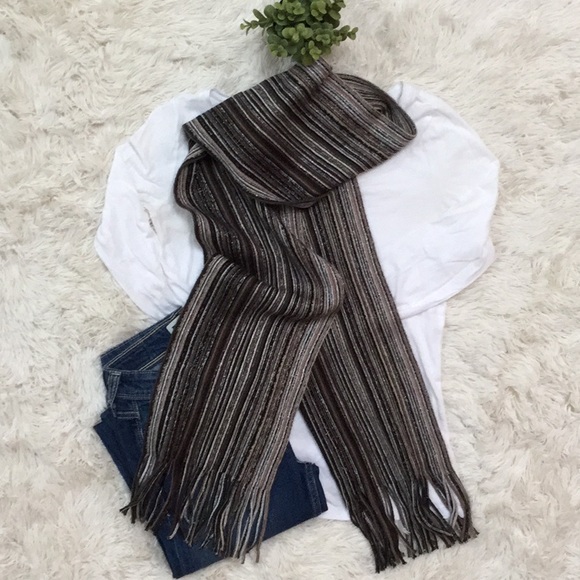 JCP Scarf 💗 Brown Silver Black NWOT - Picture 3 of 8